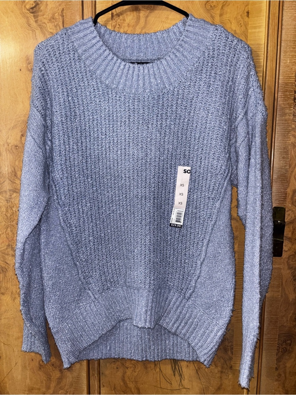 Cozy Chunky Knit Women's Sweater - Light Blue size XS